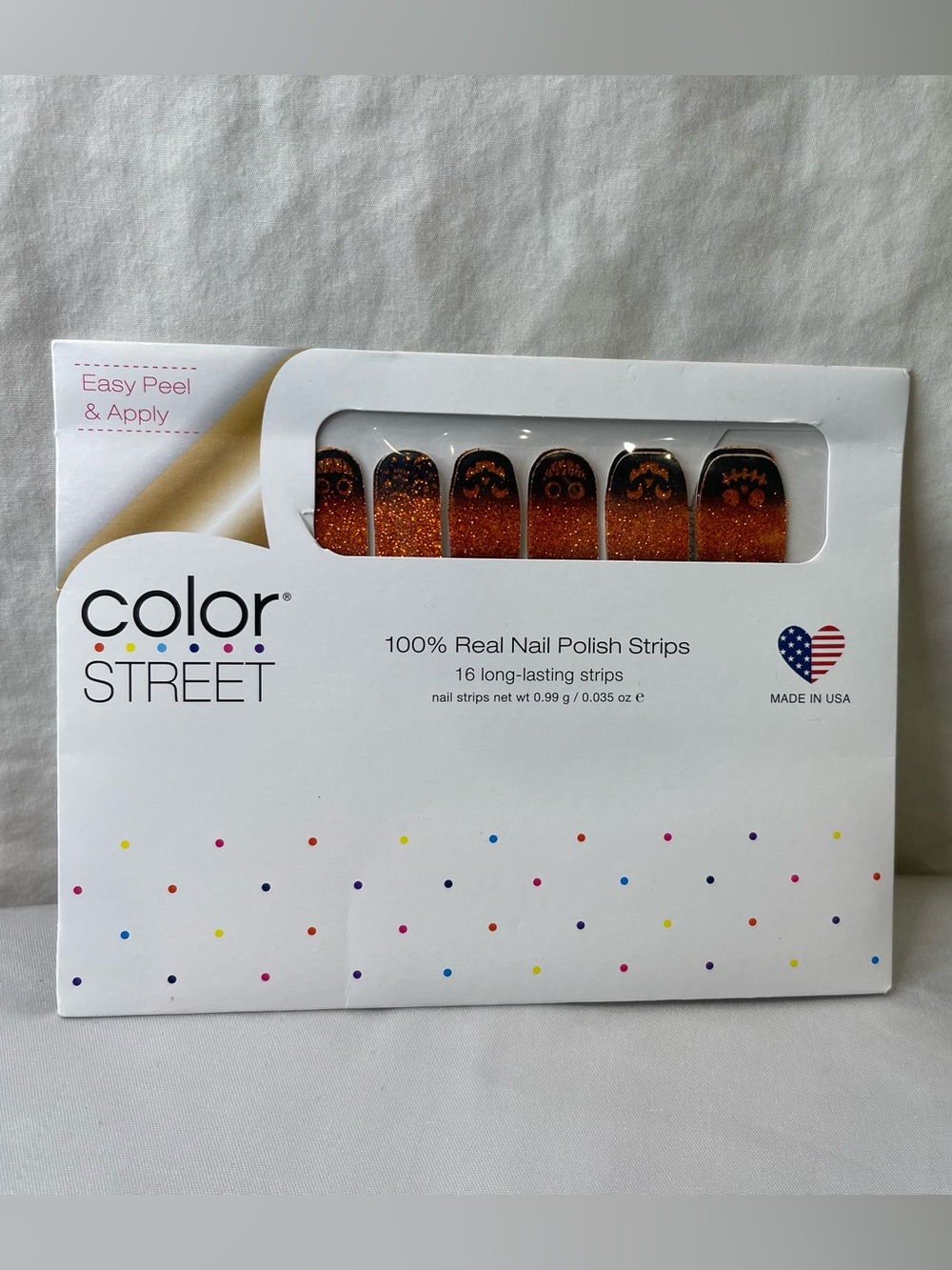 Color Street Halloween Nail Polish Strips ‘Pumpkin To Talk About’ Glitter NEW